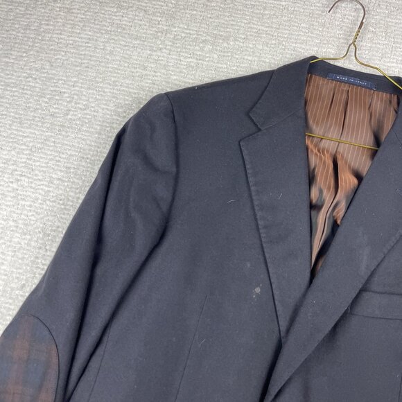 Pal Zileri Italy Made Blazer Men 54R Black Wool / Cashmere Elbow patch Read* - Picture 3 of 16